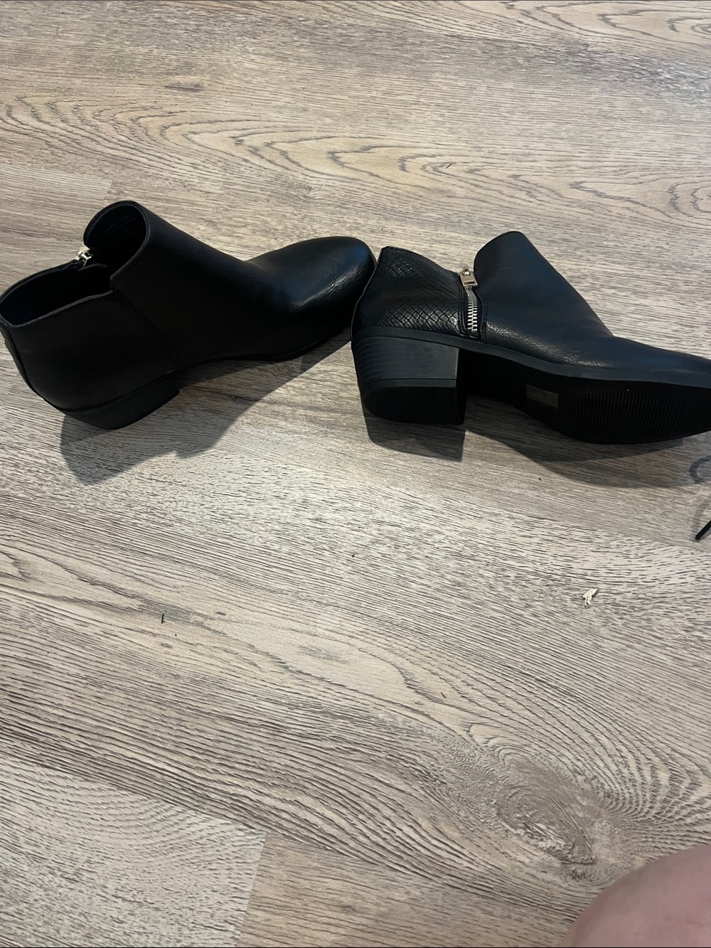 Call it Spring Black Women's Low Heel Ankle Boots - Classic Zip Design